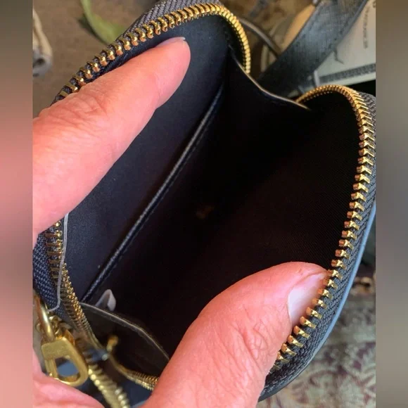 Authentic TORY BURCH leather saffiano dual zip phone cards crossbody - Picture 6 of 8